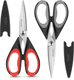 iBayam Kitchen Scissors All Purpose Heavy Duty, Kitchen Utensils Set, Stainless Steel Cooking Utensils Gadgets, Meat Poultry Food Shears Dishwasher Safe Utility Tools Home Gift, with Protective Sheath