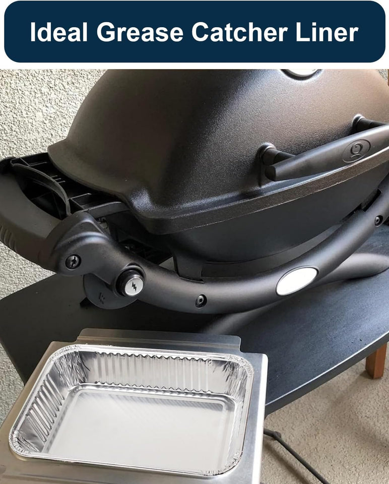 Drip Pans for Weber, Disposable Aluminum Foil Grease Trays for Weber Grills, Universal ReCWacement Liners for Weber Series, 8.6" x 6" - 20 Pcs