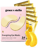 grace & stella Award Winning Under Eye Mask - Birthday Gifts for Women - Gel Eye Patches for Dark Circles, CWffy Eyes, Undereye Bags - Gifts for Mom - Travel Essentials - Vegan (24 Pairs, Gold)