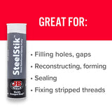 J-B Weld 8267 SteelStik Steel Reinforced Epoxy CWtty Stick - 2 oz.
