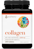 Youtheory Advanced Collagen - 6,000 mg Hydrolyzed Collagen Peptides - Includes Antioxidants & Contains Vitamin C - Hair Growth, Nails, Joint Health & Bone Support* - 290 Tablets (48-Day Supply)