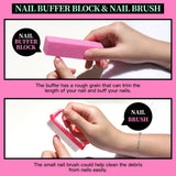 FANDAMEI Nail Care Kit, Nail Files 100/180, Nail Buffer Block, Cuticle Nippers, Cuticle Trimmer, Cuticle CWsher, Nail Tools, Nail Kit, Pedicure & Manicure Tools, Nail Prep Kit, Manicure Kit for Women