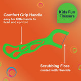 DenTek Fun Flossers – Kids Floss Picks with Wild Fruit Flavor, 90 Count