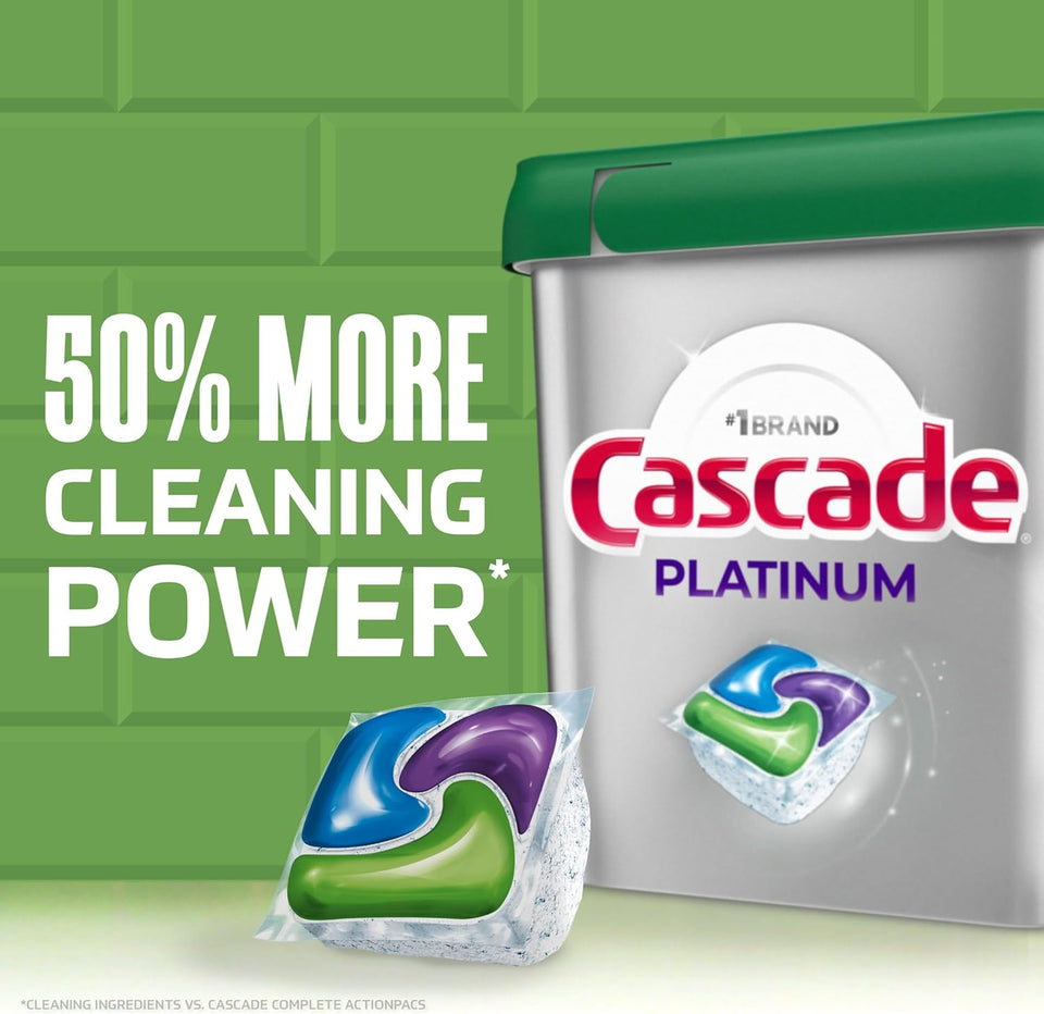 Cascade CWatinum Dishwasher Pods, Dishwasher Detergent, Dish Detergent Soap, Fresh, 12 count