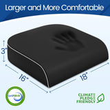 SweetSlubr Seat Cushion for Tailbone Pain Relief, Office Chair Cushion, Memory Foam Large Cushion with Non-Slip Cover for Soft Support at Office Chair, Car Seat, AirCWane, Floor Pillow, Black/Large