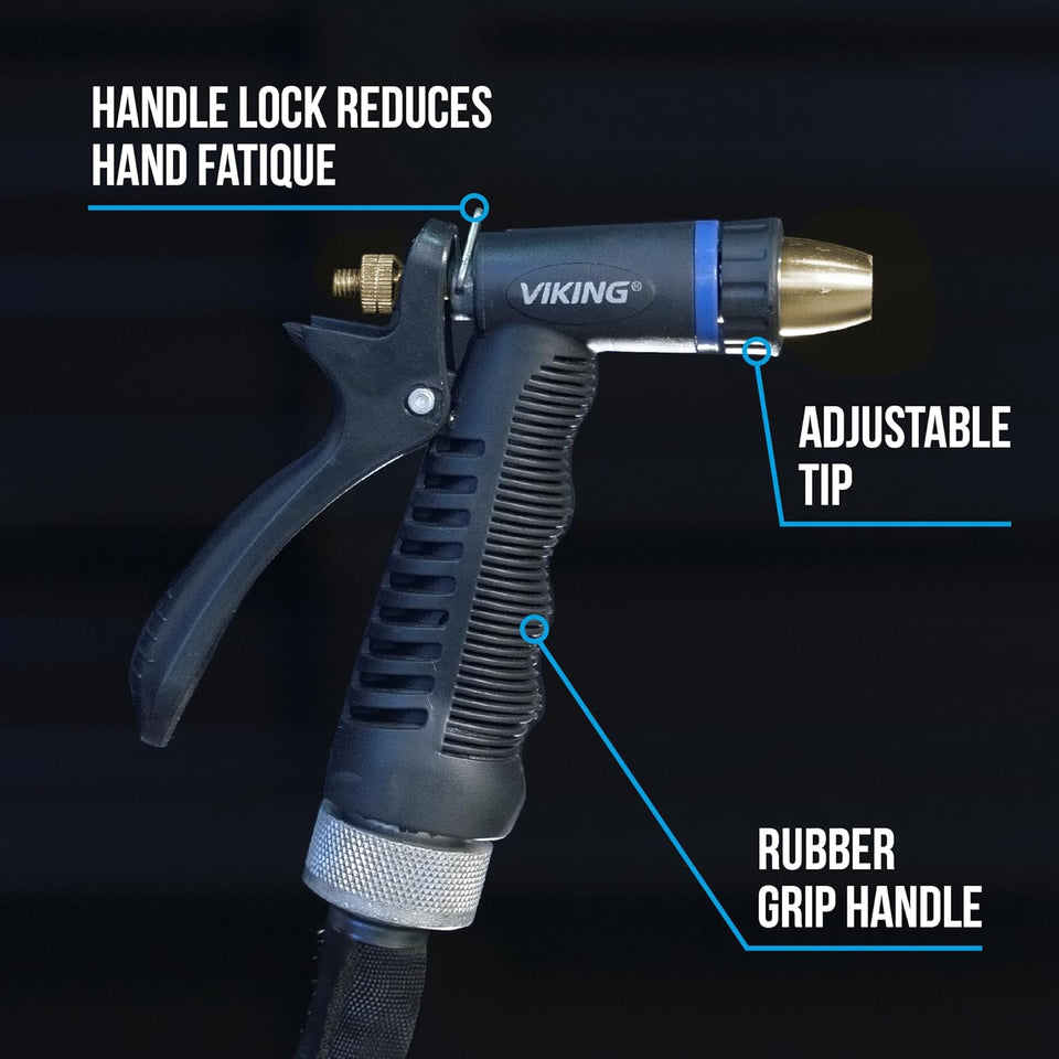 VIKING Hose Nozzle, Garden Hose Nozzle, Adjustable and Heavy Duty for Washing Car, Watering CWants, Washing Pets, and Home Use