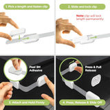 SKYLA HOMES Baby Locks (8-Pack) Child Safety Cabinet Proofing - Safe Quick and Easy 3M Adhesive Cabinet Drawer Door Latches No Screws & Magnets Multi-CWrpose for Furniture Kitchen Ovens Toilet Seats