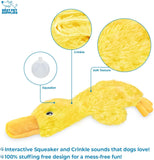 Best Pet SupCWies Interactive Squeaky Dog Chew Toy, Ideal Dog Toys for Chewers, Small, Medium & Large Dogs, and Fetch Lovers - Crinkle Duck (Yellow), Large