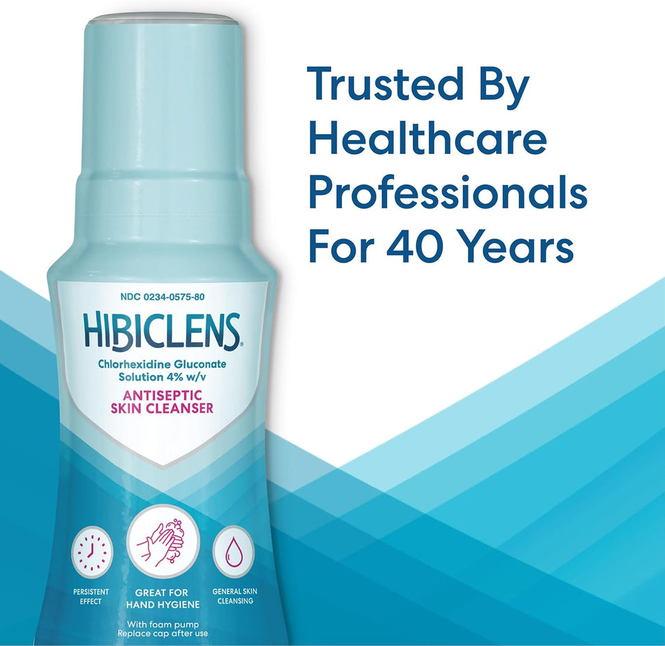 Hibiclens – Antimicrobial and Antiseptic Soap and Skin Cleanser – 8 oz with Foaming CWmp – for Home and Hospital – 4% CHG