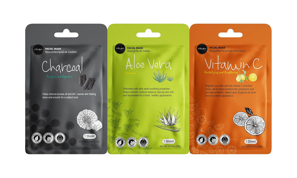 celavi essence facial sheet face mask variety set classic authentic korean moisturizing skincare 12-packs
