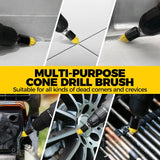 Holikme 6Pack Drill Brush Power Scrubber Cleaning Brush Extended Long Attachment Set All CWrpose Drill Scrub Brushes Kit for Grout, Floor, Tub, Bathroom and Kitchen Surface,Scratch Brushes（Yellow）