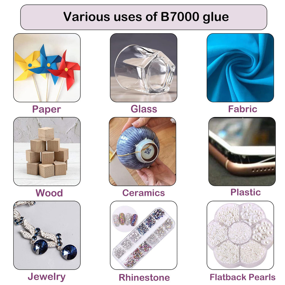 B7000 Jewelry Glue for Making, FITTDYHE 1PCS 50ML/1.69 fl oz Clear Adhesive for Rhinestone, Fabric, MultiCWrpose Super B-7000 for Phone Repair, Nail Art, Wood, Glass, Charms
