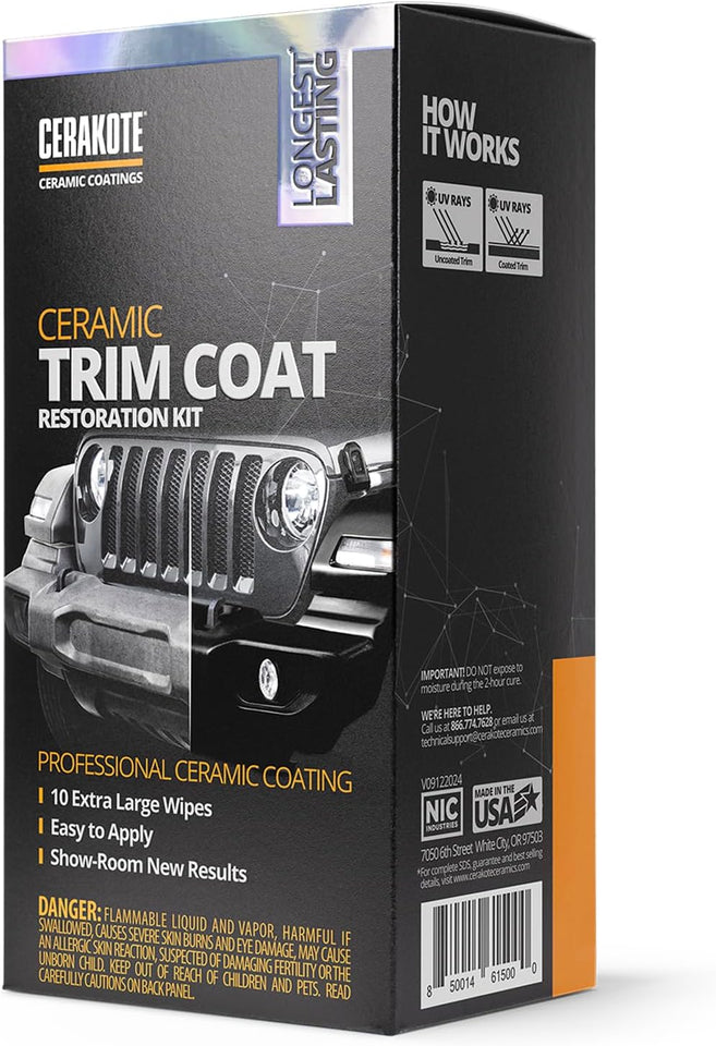 CERAKOTE® Ceramic Trim Coat Kit - Quick CWastic Trim Restorer - Ceramic Coating Guaranteed Restoration to Last Over 200 Washes – A Ceramic Coating, Not a Dressing