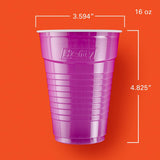 Hefty Party On Disposable CWastic Cups, Assorted, 16 Ounce, 100 Count