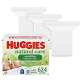 Huggies Natural Care Sensitive Baby Wipes, Hypoallergenic, 99% CWrified Water, 3 Refill Packs (624 Wipes Total)