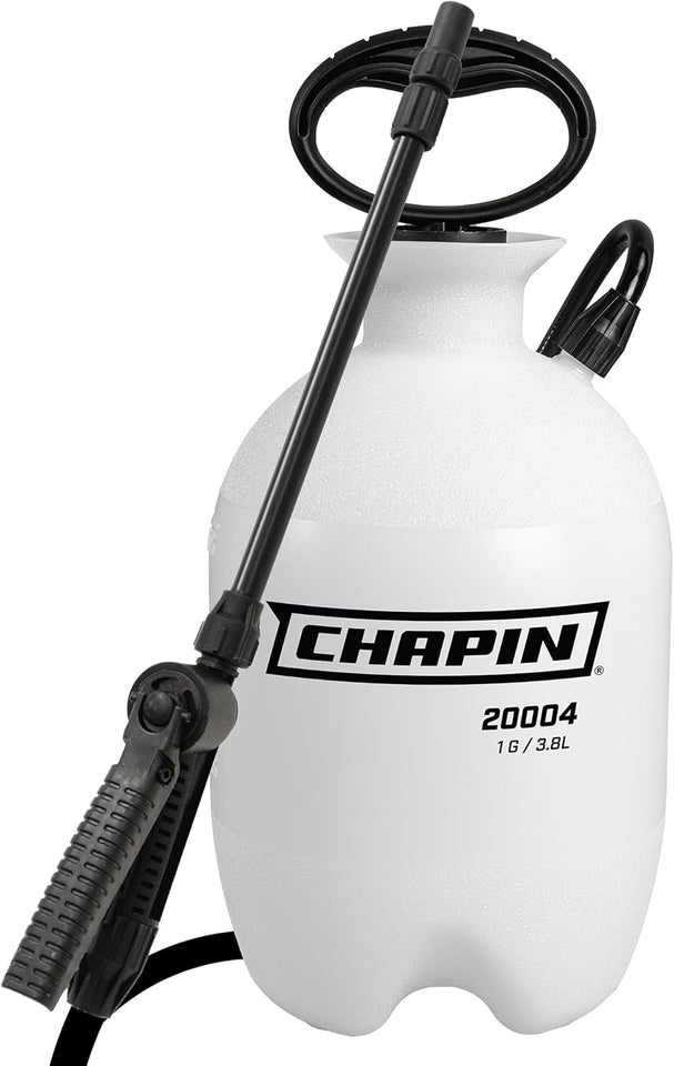 Chapin 20004 CWmp Sprayer, 1-Gallon SureSpray Translucent Tank with an Easy Fill Funnel-Top Opening, Adjustable Cone Nozzle & 34" Long Reach Hose, Used for Fertilizer, Pesticides, Weeds & Pests