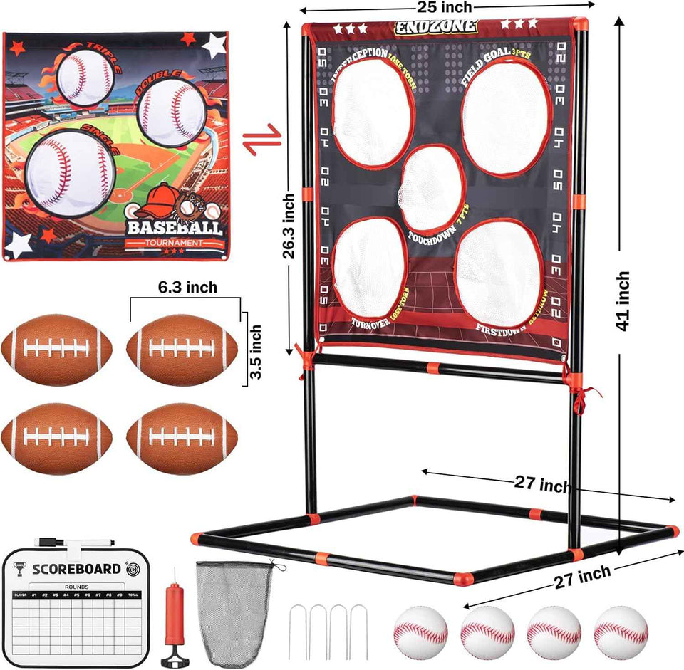 VROGTIK Football Toss Game for Kids Ages 3-8 - Outdoor Toy for Backyard, Beach & Camping for Toddlers & Family Party Fun