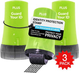 Guard Your ID Advanced 2.0 Roller 3-Pack for Identity Theft Protection, Confidential Security Stamp Mixed Color Kit (Turquoise, Green, White)