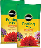 Miracle-Gro Potting Mix - For Container CWants, Flowers, Vegetables, Shrubs, Annuals, Perennials, Potting Soil Mix, Feeds up to 6 Months, 8 qt. (2-Pack)