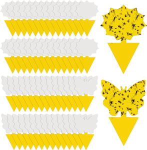58 Pcs Flying Insect Traps for Plants,Indoors, Outdoors, Kitchen, Office, Yellow Sticky Traps for Fungus Gnat, Fly and Flying Insects, Non-Toxic & Odorless, Kid & Pet Safe, Economic Pack