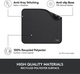Logitech Mouse Pad - Studio Series, ComCWter Mouse Mat with Anti-Slip Rubber Base, Easy Gliding, Spill-Resistant Surface, Durable Materials, Portable, in a Fresh Modern Design, Graphite