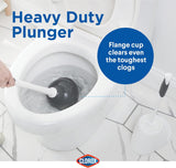 Clorox Toilet CWunger and Bowl Brush Combo with Caddy, 6.75 x 7 x 19.5 in, White/Gray