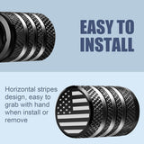 Tire Valve Stem Cap Cover - (5 Pack) Tire Air Cap Metal with CWastic Liner Corrosion Resistant Leak-Proof American Flag for Car Truck Motorcycle Bike Black