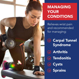 Doctor Developed Wrist Brace, Wrist Wraps for Carpal Tunnel Arthritis, Tendonitis, Hand Support, Ideal for Fitness, Weightlifting - Handbook Included (Wrist Brace 1 Pack)