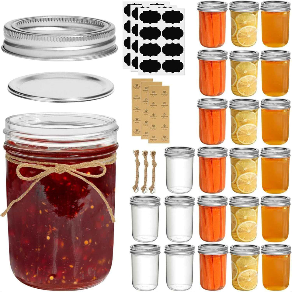 ComSaf Mini Mason Jars 4oz - 8 Pack, Regular Mouth Mason Jar with Lids and Seal Bands, Small Glass Canning Jar for Spice, Jam, Honey, Jelly, Dessert, Shower Wedding Favors, DIY Candles Decor