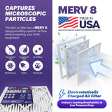 BNX TruFilter 20x25x1 Air Filter MERV 8 (6-Pack) - MADE IN USA – Dust & Pet Defense Electrostatic Pleated Air Conditioner HVAC AC Furnace Filters for Dust, Pet, Mold, Pollen MPR 600 – 700 & FPR 5
