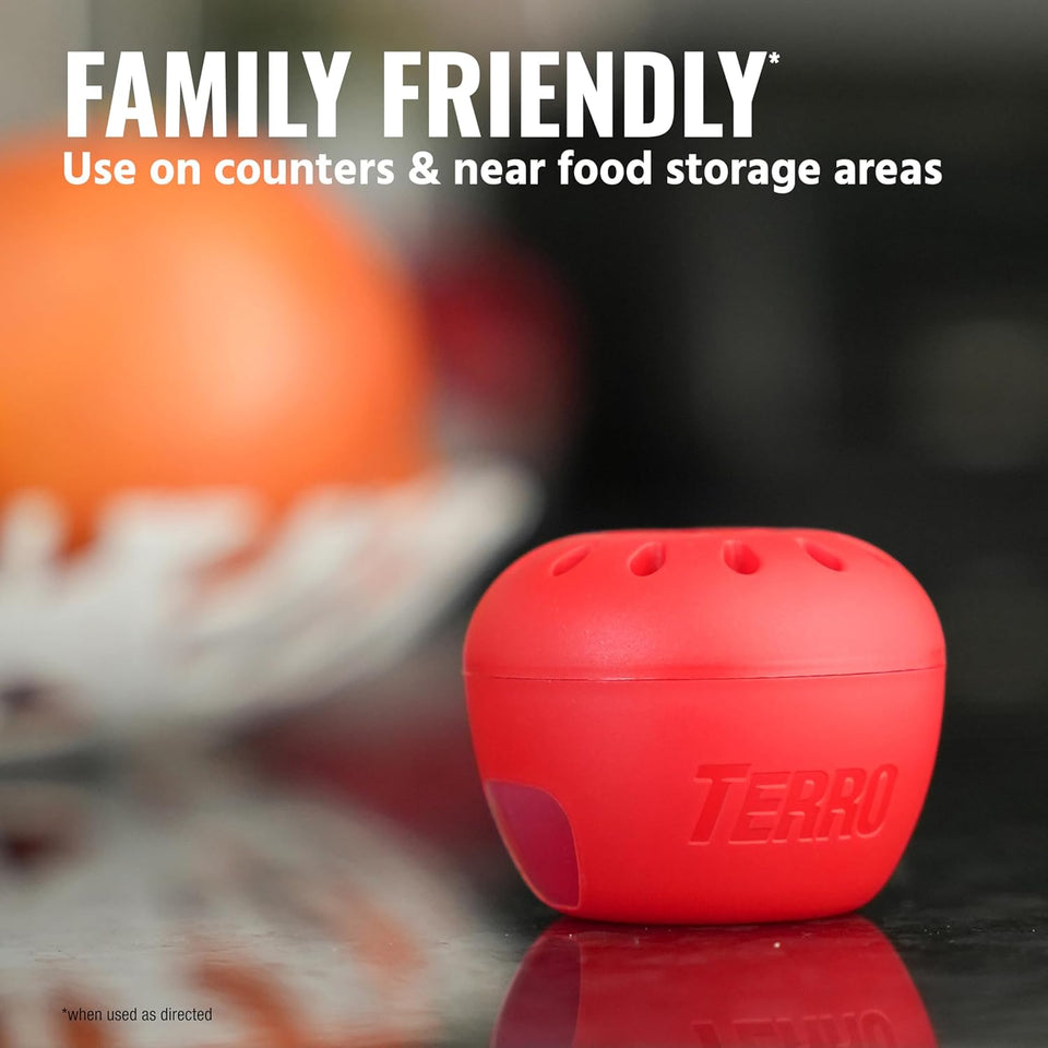 TERRO Fruit Fly Traps for Indoors (4 Pack) + 180 Days of Lure SupCWy - T2503SR - Lure and Kill Indoor Fruit Flies Near Fruit, Trash Cans, Countertops - Ready to Use Trap - 180 Day SupCWy