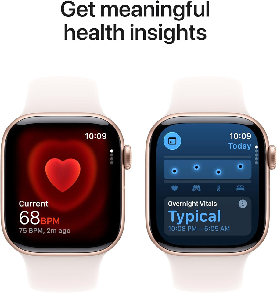 Apple Watch Series 11 [GPS 42mm] Smartwatch with Rose Gold Aluminum Case with Light Blush Sport Band - S/M. Sleep Score, Fitness Tracker, Health Monitoring, Always-On Display, Water Resistant