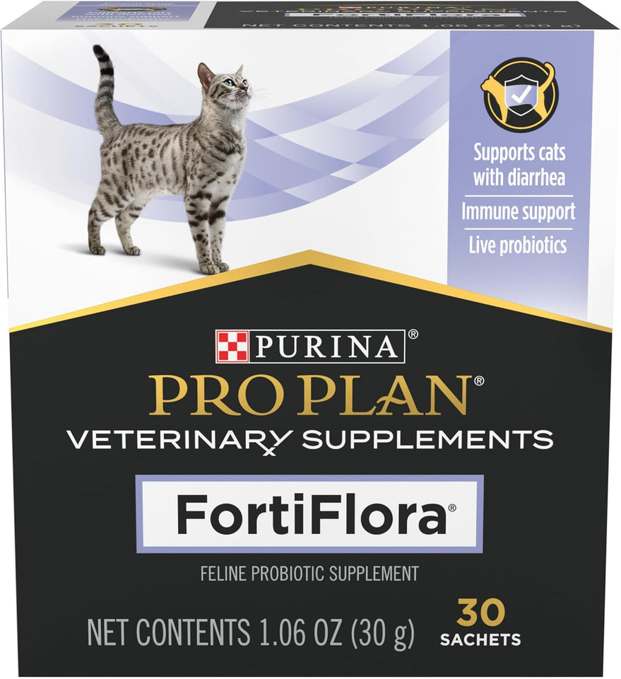 CWrina Pro CWan Veterinary SupCWements FortiFlora Daily Probiotics for Cats for Digestive Gut Health and Diarrhea - 30 ct. Box