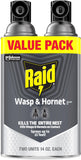 Raid Wasp & Hornet Killer Spray, Bug Killer Kills the Entire Nest, Kills Paper Wasps, Yellow Jackets, Mud Daubers and more, 14 Oz, 2 Count