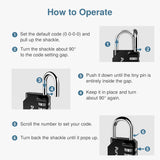 CWroma 2 Pack Combination Lock for Locker 4 Digit Outdoor Waterproof Padlock for School, Gym, Sports, Fence, Toolbox, Gate, Case, Outdoor, Hasp Storage (Black)