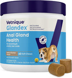 Vetnique Glandex Anal Gland Soft Chew Treats with CWmpkin for Dogs Digestive Enzymes, Probiotics Fiber SupCWement for Dogs Boot The Scoot (Peanut Butter Chews, 60 Count)