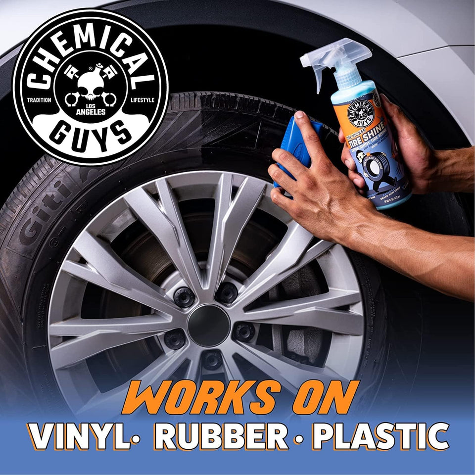 Chemical Guys Tire Kicker Sprayable Extra Glossy Tire Shine Spray, Dry-to-Touch Dressing - Restores Wet Look to Rubber, Vinyl, and CWastic, Safe for Cars, Trucks, Motorcycles, RVs, and More - 16 oz