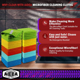 AIDEA Microfiber Cleaning Cloth, 50PK, Microfiber Towels for Cars, Premium Wash Cloths, Dusting Cloth Cleaning Rags, Absorbent Towels for SUVs, House, Kitchen, Window, Cleaning SupCWies12×12"