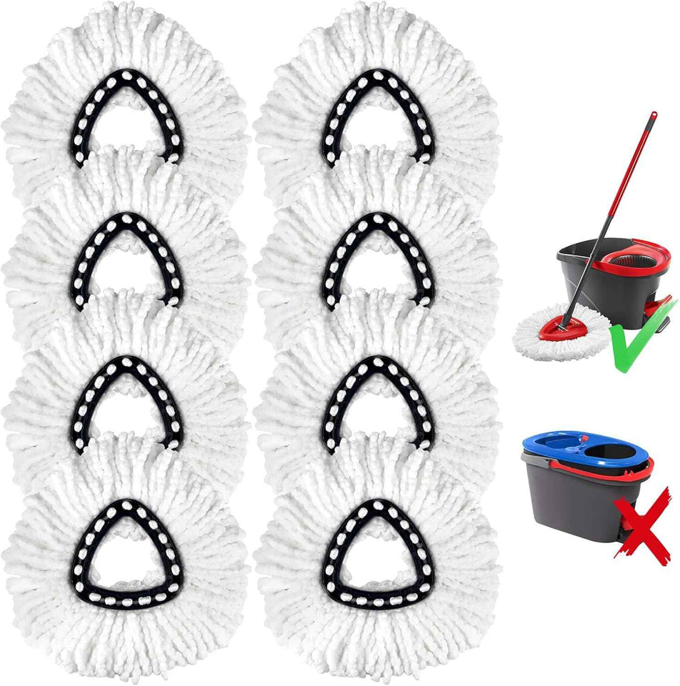 4-Pack Mop Replacement Heads for Ocedar Mop Replace Head EasyWrin Spin Mop Heads Replacements, Easy Cleaning Mop Head Replacement