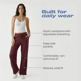 Common Stitch 3 Pack Wide Leg Fleece Lounge Sweatpants for Women — Deep Pockets, Relaxed Fit, Elastic Drawstring Waist