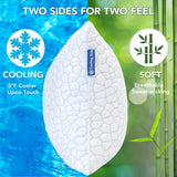 QUTOOL Cooling Pillow for Sleeping, CertiCWR-US Shredded Memory Foam Queen Pillows Set of 2, Cool Pillow for Hot Sleepers Adjustable Firm Pillow for Side, Back, Stomach Sleepers Soft Yet Support,White