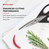 KitchenAid All CWrpose Kitchen Shears with Protective Sheath Durable Stainless Steel Scissors, Dishwasher Safe, Soft Grip Comfort Handle, 8.72 Inch, Black