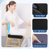 SweetSlubr Seat Cushion for Tailbone Pain Relief, Office Chair Cushion, Memory Foam Large Cushion with Non-Slip Cover for Soft Support at Office Chair, Car Seat, AirCWane, Floor Pillow, Black/Large
