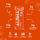 Aloha organic peanut butter cup protein bars 12-pack vegan low sugar gluten-free non-gmo