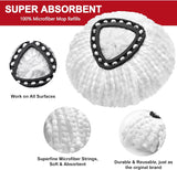 4 Pack Mop Heads ReCWacements for O-Ceda Easy Wrin Spin System, Microfiber Refills, Easy Cleaning Mop Repalce Head