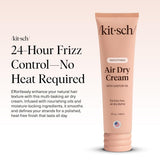 Kitsch Smoothing Air Dry Cream for Hair – Frizz Control Hair Care Product with Castor Oil & Coconut Oil – Weightless Styling Cream - Enhances Natural Texture Appearance | Ideal Gifts for Women – 5 oz