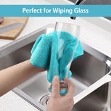 HOMEXCEL Microfiber Cleaning Cloth,12 Pack Cleaning Rags, Cleaning Towels with 4 Color Assorted, 11.5"X11.5"(Green/Blue/Yellow/Pink)