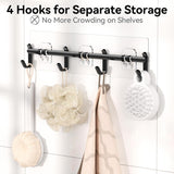 YASONIC Shower Caddy, 100% Rustproof Shelves for Inside Shower, No Drilling Bathroom Organizers and Storage, 6 Pack Large Capacity Bathroom Caddy for Kitchen & Home Decor