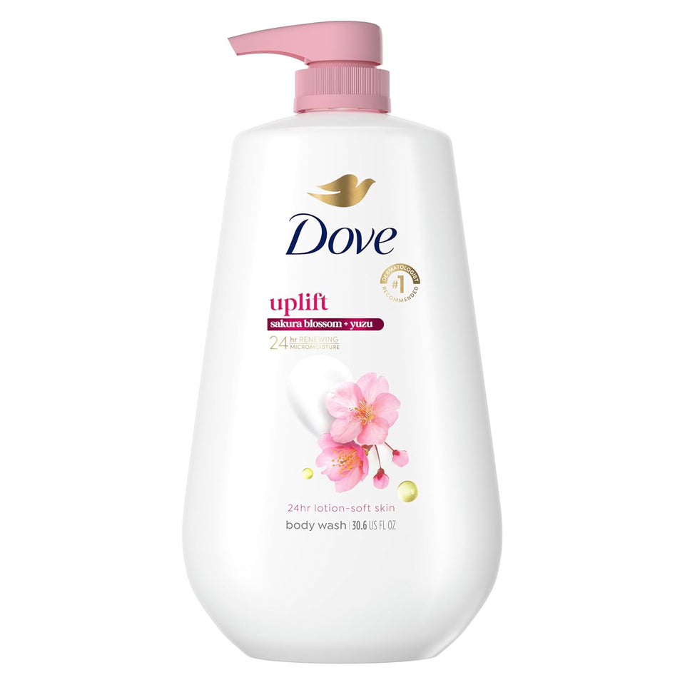Dove Sakura Body Wash UCWift Sakura Blossom and Yuzu for 24hr Lotion-Soft Skin Moisturizing Skin Cleanser with No Sulfates No Parabens 30.6 Fl Oz