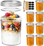 ComSaf Mini Mason Jars 4oz - 8 Pack, Regular Mouth Mason Jar with Lids and Seal Bands, Small Glass Canning Jar for Spice, Jam, Honey, Jelly, Dessert, Shower Wedding Favors, DIY Candles Decor